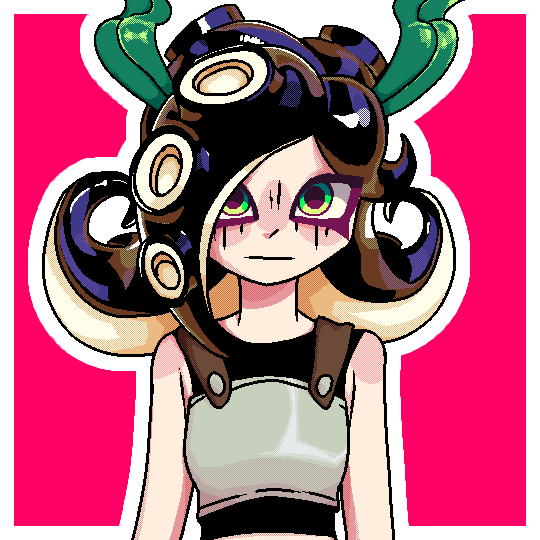 drawing of an elite octoling from splatoon 1